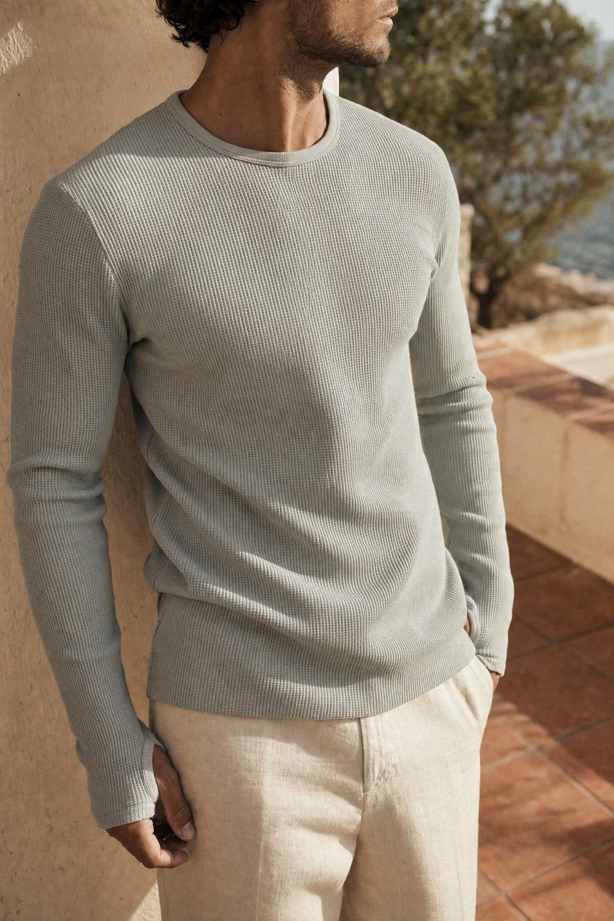 Thermal in mist, worn outdoors in warm afternoon light